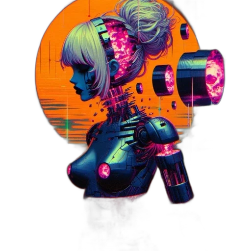 robot, jacket, weapon, mask transparent PNG cut-out