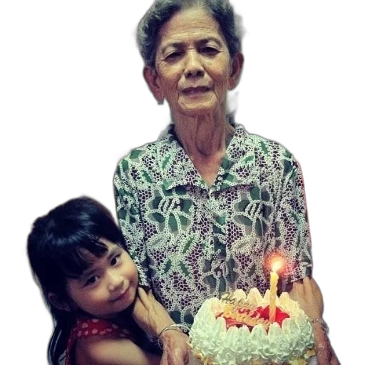 grandmother, her, granddaughter, celebrate transparent PNG cut-out