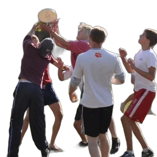 group, young, men, playing transparent PNG cut-out