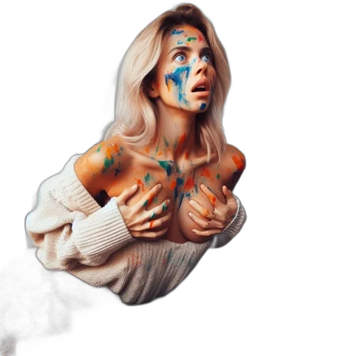 face, dress, watercolor, concept art transparent PNG cut-out