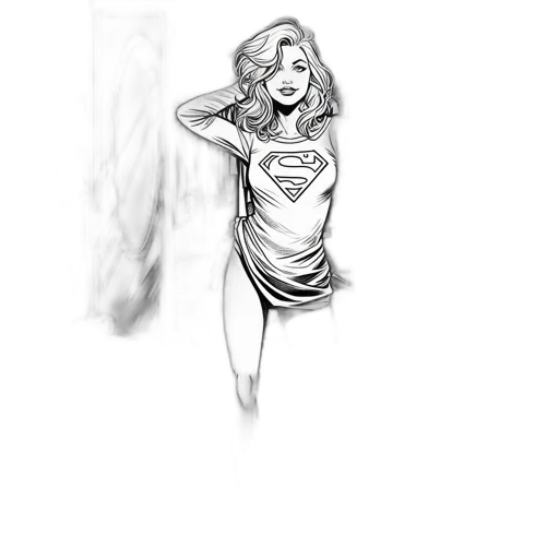 dress, comic book art, pencil sketch, cartoon transparent PNG cut-out