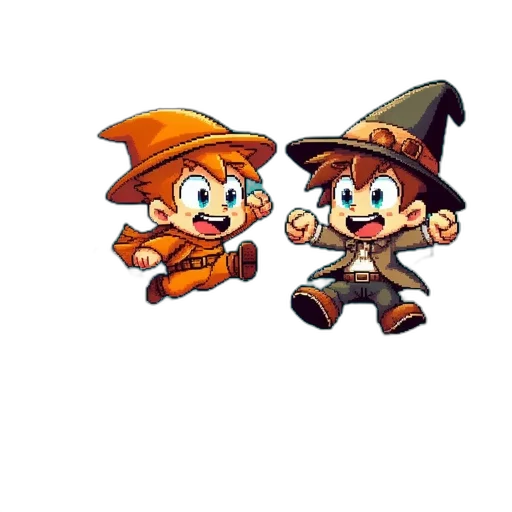 hat, staff, concept art, pixel art transparent PNG cut-out