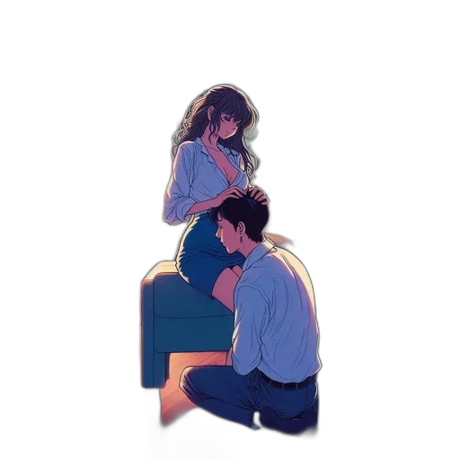 watercolor, pixel art, concept art, anime transparent PNG cut-out