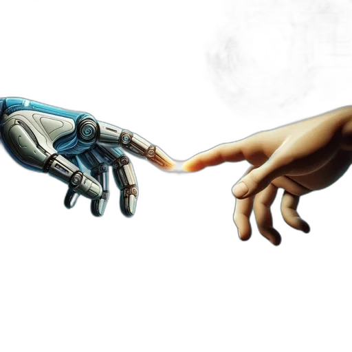 robot, concept art, cyberpunk, 3d render transparent PNG cut-out