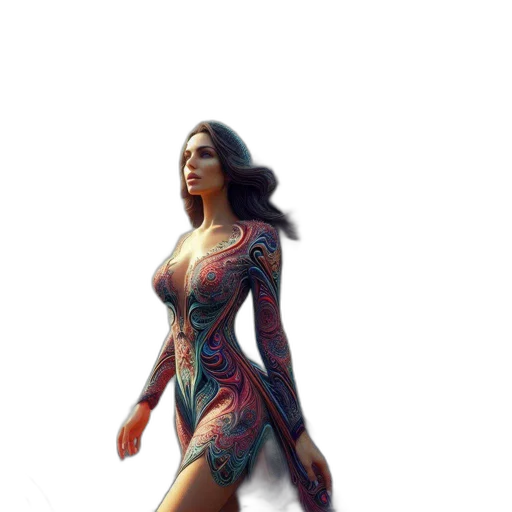 dress, fantasy art, concept art, comic book art transparent PNG cut-out