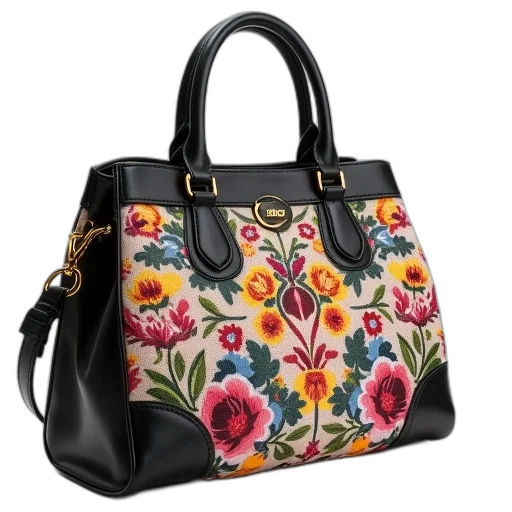 gucci, handbag, floral, print transparent PNG cut-out