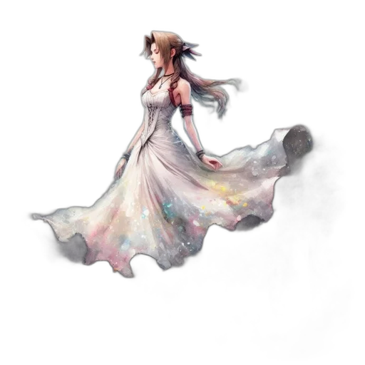 dress, hair, weapon, creature transparent PNG cut-out