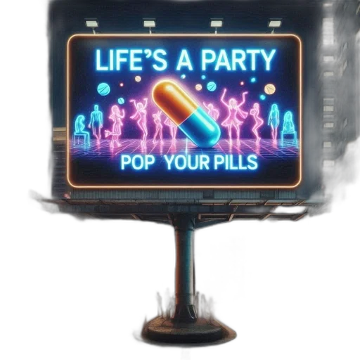 bottle, cyberpunk, vaporwave, neon lights transparent PNG cut-out