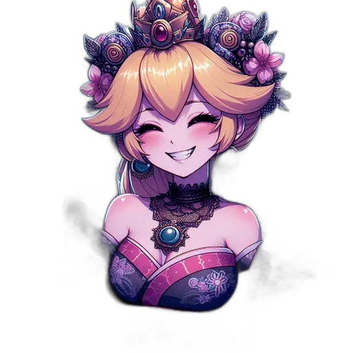 crown, dress, staff, flower transparent PNG cut-out