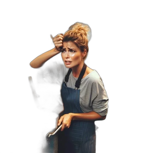 staff, hair, dress, weapon transparent PNG cut-out