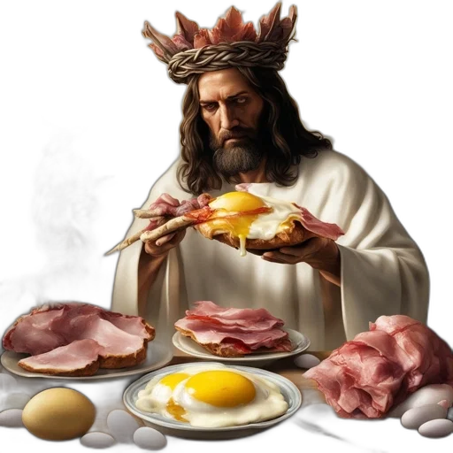 food, crown, photorealistic, man transparent PNG cut-out