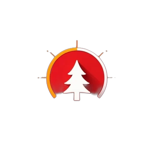 staff, tree, red, holiday transparent PNG cut-out