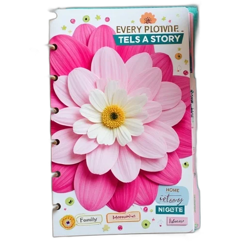 flower, colorful, vibrant, planner transparent PNG cut-out