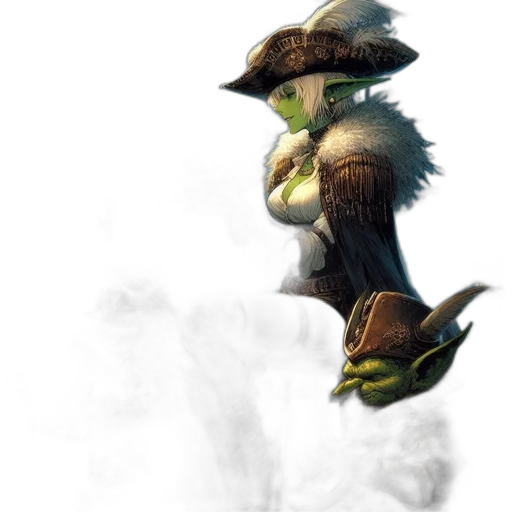 dragon, mask, hat, staff transparent PNG cut-out