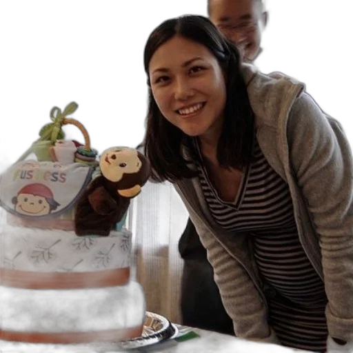 staff, woman, smiles, front transparent PNG cut-out