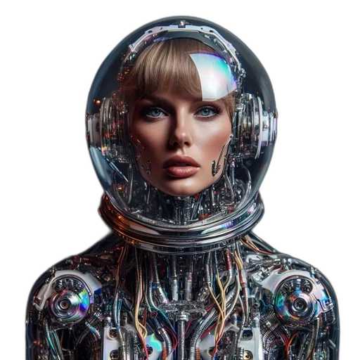 robot, jacket, dress, face transparent PNG cut-out