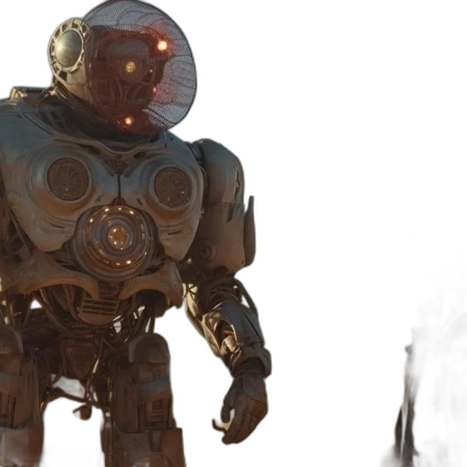 robot, concept art, 3d render, cyberpunk transparent PNG cut-out