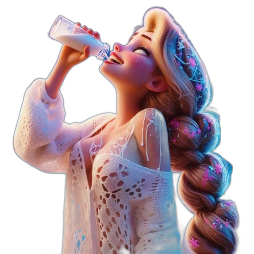 bottle, dress, 3d render, concept art transparent PNG cut-out