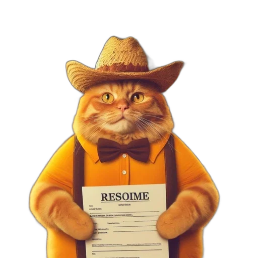 staff, hat, animal, 3d render transparent PNG cut-out