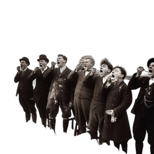 staff, group, formally-attired, men transparent PNG cut-out