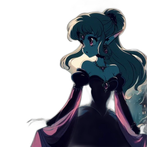 dress, crown, staff, robot transparent PNG cut-out