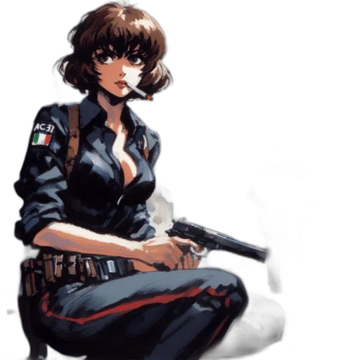 jacket, weapon, staff, concept art transparent PNG cut-out
