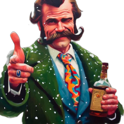 jacket, bottle, face, photorealistic transparent PNG cut-out