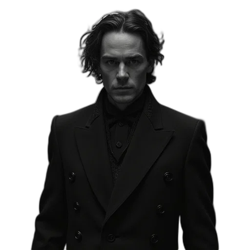 jacket, face, hair, staff transparent PNG cut-out