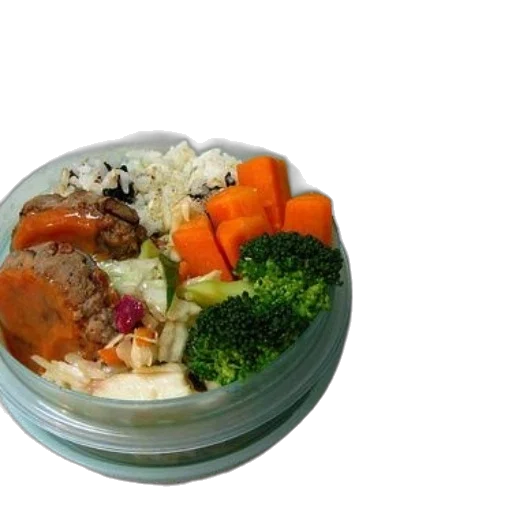food, photorealistic, 3d render, bento transparent PNG cut-out