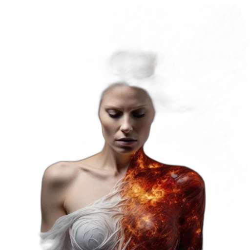 dress, dragon, mask, hair transparent PNG cut-out