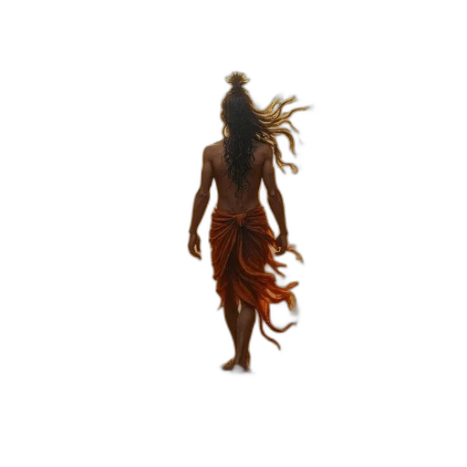 creature, hair, staff, dress transparent PNG cut-out