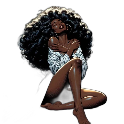 hair, dress, comic book art, concept art transparent PNG cut-out