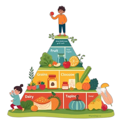 food, colorful, illustration, pyramid transparent PNG cut-out
