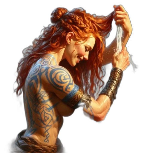 hair, sword, staff, weapon transparent PNG cut-out