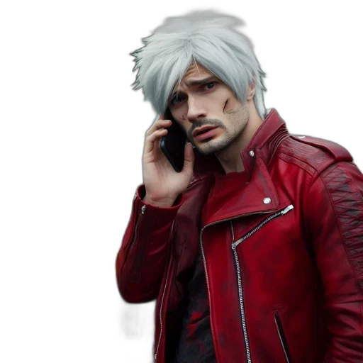jacket, face, concept art, photorealistic transparent PNG cut-out