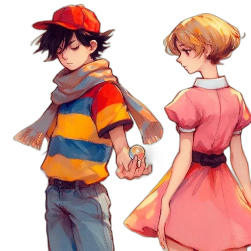 dress, hat, watercolor, anime transparent PNG cut-out