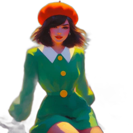 hat, dress, jacket, concept art transparent PNG cut-out