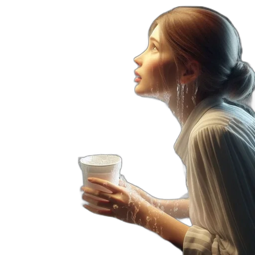 face, bottle, food, photorealistic transparent PNG cut-out