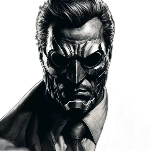 mask, face, robot, comic book art transparent PNG cut-out