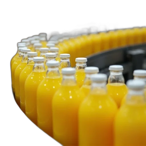 bottle, food, conveyor, belt transparent PNG cut-out