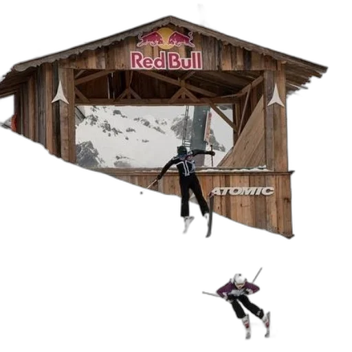 concept art, 3d render, two, skiers transparent PNG cut-out