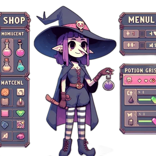staff, weapon, hat, jewelry transparent PNG cut-out