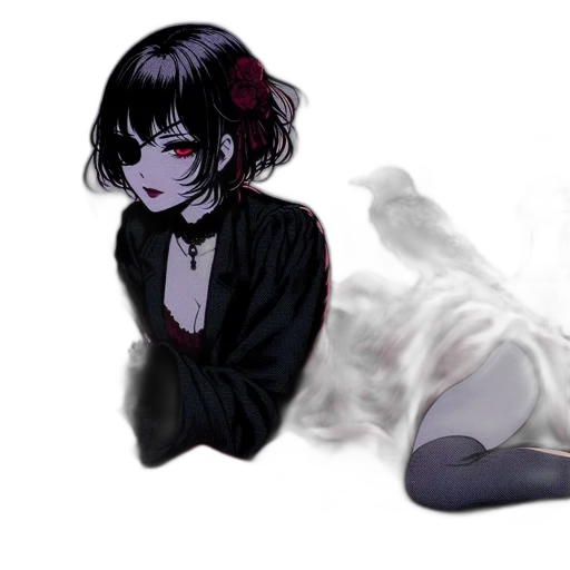 creature, dress, mask, weapon transparent PNG cut-out