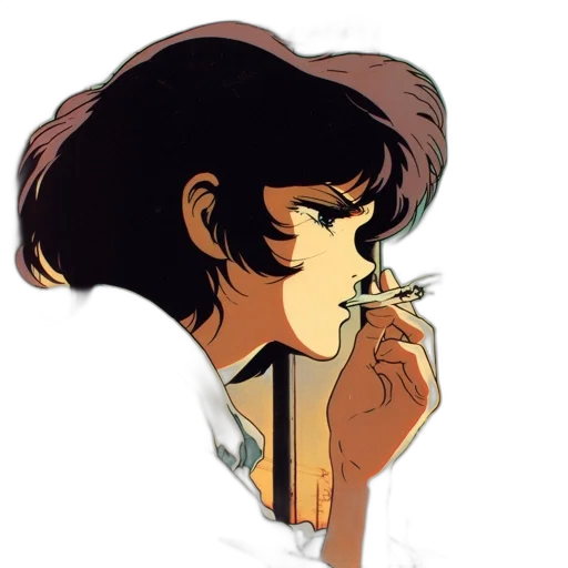 face, jacket, comic book art, anime transparent PNG cut-out