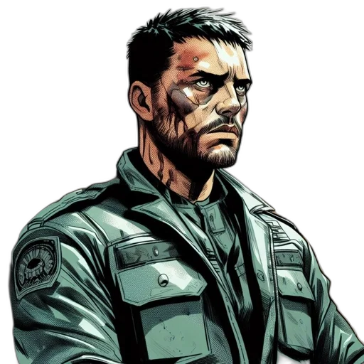 face, comic book art, concept art, cartoon transparent PNG cut-out