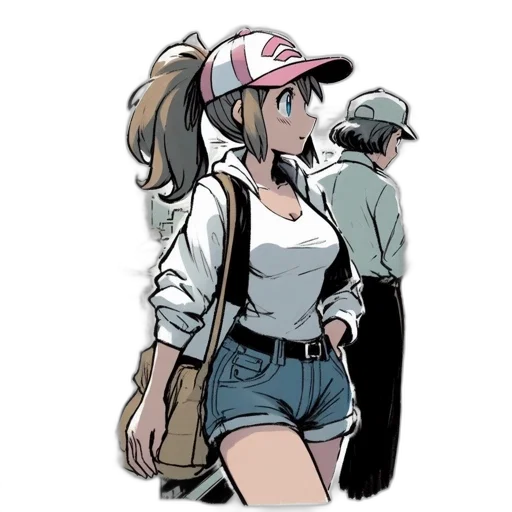 hat, jacket, staff, weapon transparent PNG cut-out