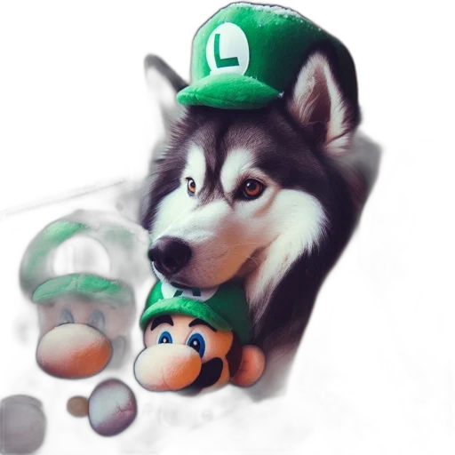 animal, hat, 3d render, pixel art transparent PNG cut-out