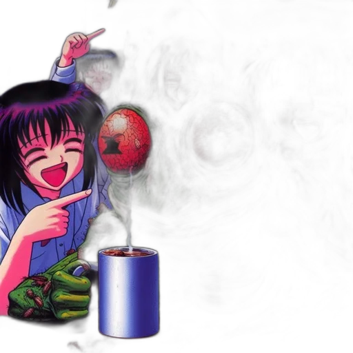 vaporwave, anime, concept art, cartoon transparent PNG cut-out