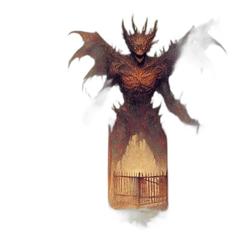 creature, dragon, staff, mask transparent PNG cut-out
