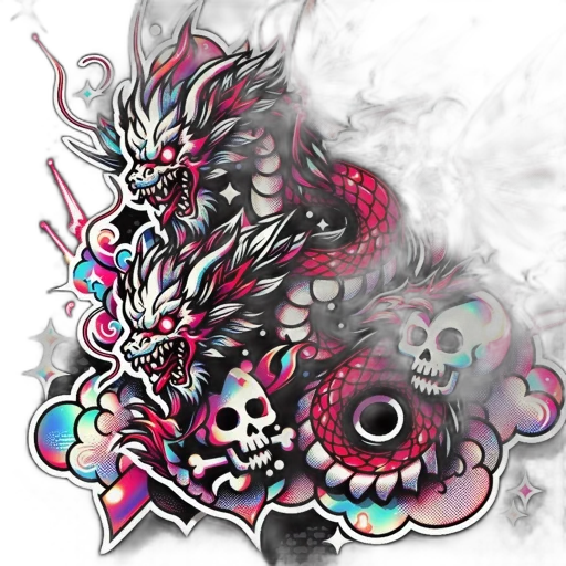 dragon, mask, creature, weapon transparent PNG cut-out